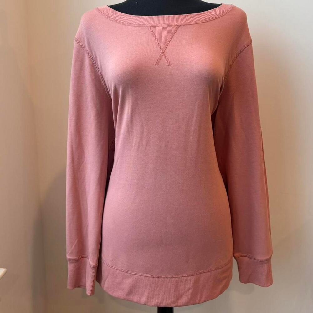 Jockey Salmon Pink Crewneck Long Comfy Sweatshirt Sz 1X NWT